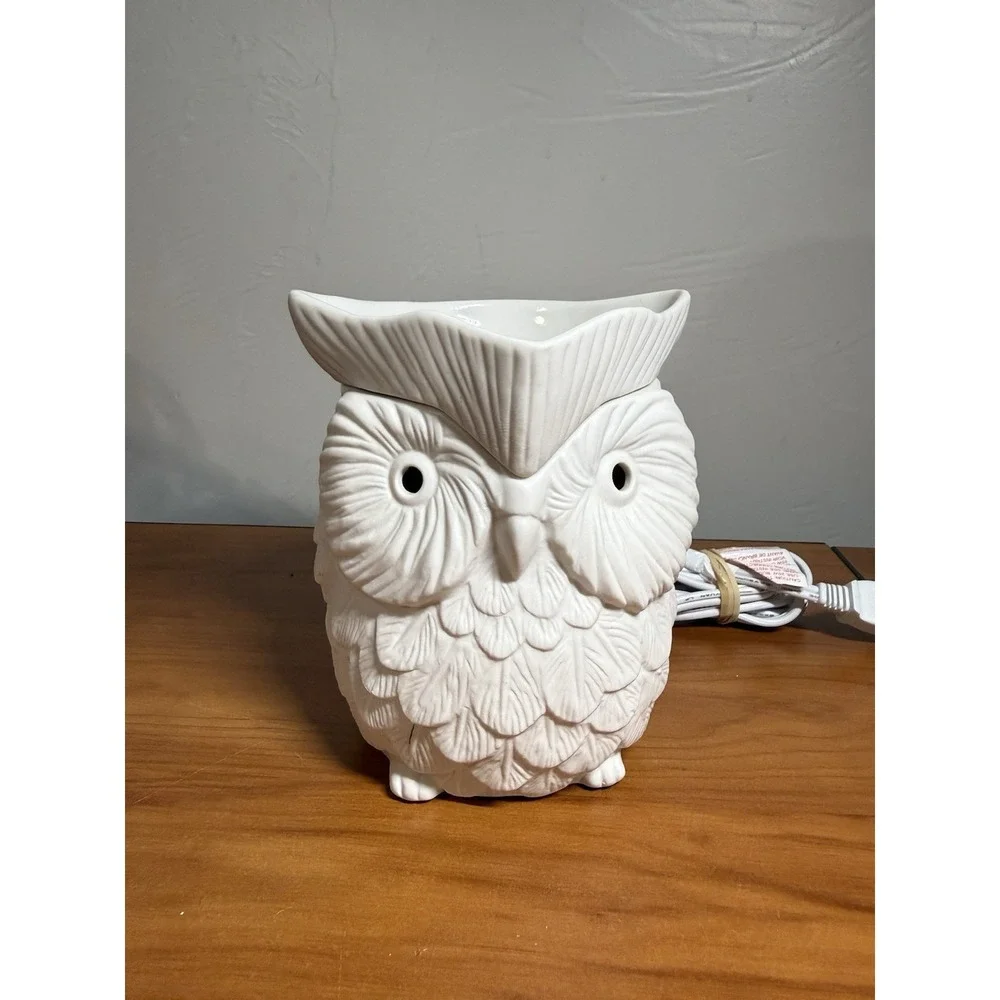 Scentsy Hoot Owl White Electric Wax Warmer Full‎ Size Tested Working Retired